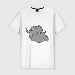 Мужская slim-футболка Летящий слоник