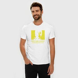Футболка slim-fit VANSAMA OFFICIAL Yellow, цвет: белый — фото 2