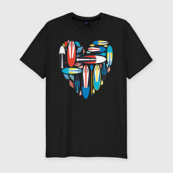 Мужская slim-футболка Sup serfing love