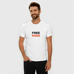 Футболка slim-fit Free,hugs,бесплатные,обнимашки, цвет: белый — фото 2