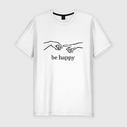 Мужская slim-футболка Be happy