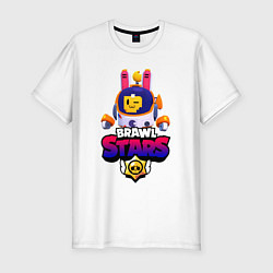 Футболка slim-fit ЛУННЫЙ СПРУТ BRAWL STARS, цвет: белый