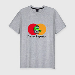 Мужская slim-футболка Among us - Im not impostor