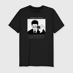 Футболка slim-fit ЛеОРЕО HunterXHunter чб, цвет: черный