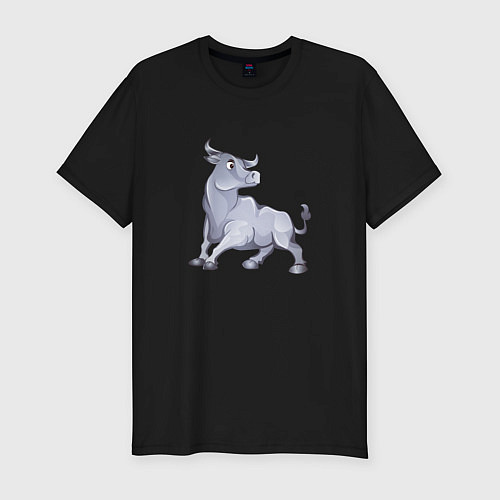 Мужская slim-футболка Bull / Черный – фото 1