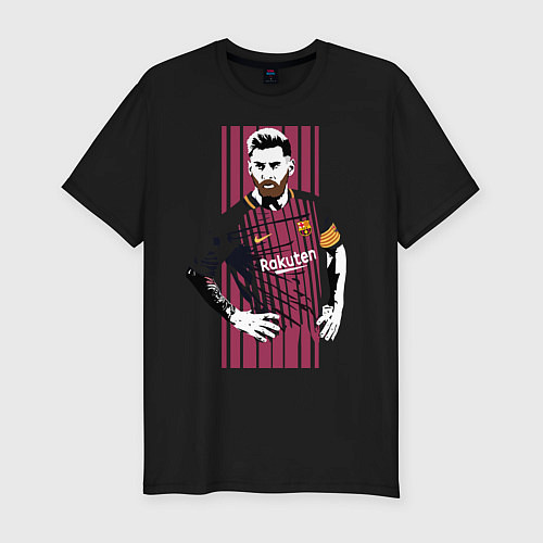 Мужская slim-футболка Barcelona FC / Черный – фото 1