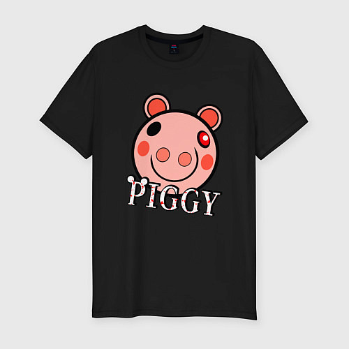 Мужская slim-футболка ROBLOX PIGGY / Черный – фото 1