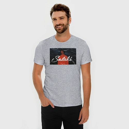 Мужская slim-футболка Saluki / Меланж – фото 3