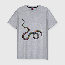 Мужская slim-футболка Змея