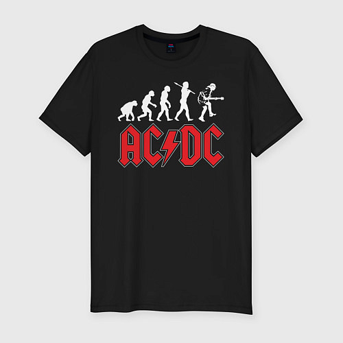 Мужская slim-футболка ACDC / Черный – фото 1