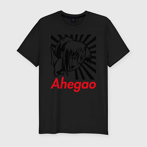 Мужская slim-футболка Ahegao / Черный – фото 1