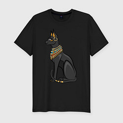 Футболка slim-fit Кот, цвет: черный