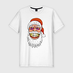 Мужская slim-футболка Довольный Санта