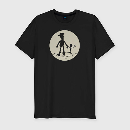 Мужская slim-футболка Вуди и Форки / Черный – фото 1