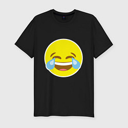 Мужская slim-футболка Эмоджи смех