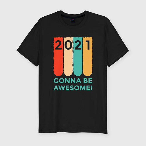 Мужская slim-футболка 2021 будет крутым / Черный – фото 1