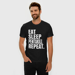 Футболка slim-fit EAT SLEEP PENTAKILL REPEAT, цвет: черный — фото 2