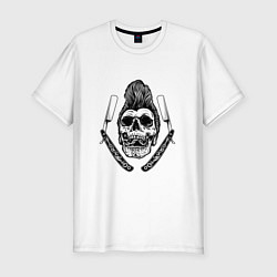 Мужская slim-футболка Модный череп