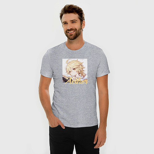 Мужская slim-футболка Aether / Меланж – фото 3