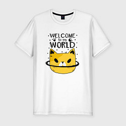 Мужская slim-футболка Желтый кот