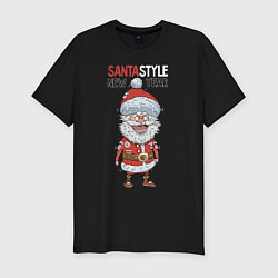 Футболка slim-fit SantaSTYLE, цвет: черный