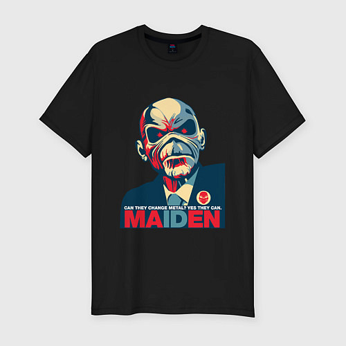 Мужская slim-футболка Iron Maiden eddie / Черный – фото 1
