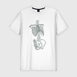 Мужская slim-футболка Скелет