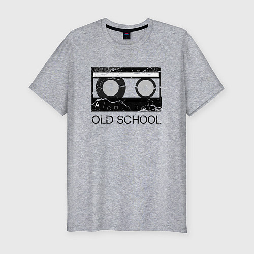 Мужская slim-футболка OLD SCHOOL / Меланж – фото 1