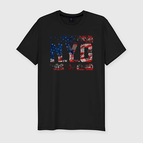 Мужская slim-футболка Нью-Йорк Сити / Черный – фото 1