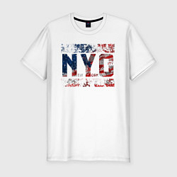 Мужская slim-футболка Нью-Йорк Сити