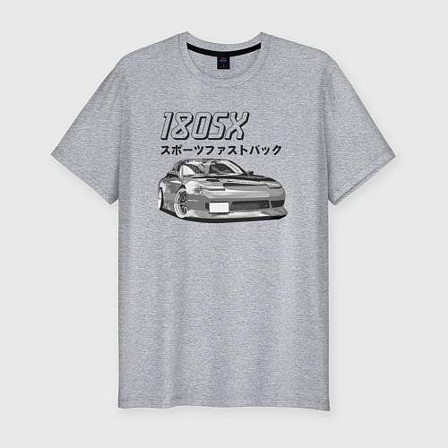 Мужская slim-футболка Nissan 180SX / Меланж – фото 1