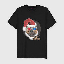 Футболка slim-fit Christmas Dog, цвет: черный