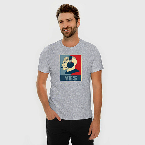 Мужская slim-футболка Chad Thundercock / Меланж – фото 3