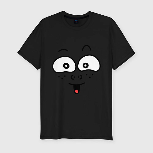 Мужская slim-футболка Игривая рожица / Черный – фото 1