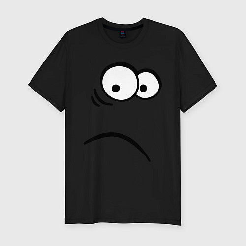 Мужская slim-футболка Ошеломленная рожица / Черный – фото 1