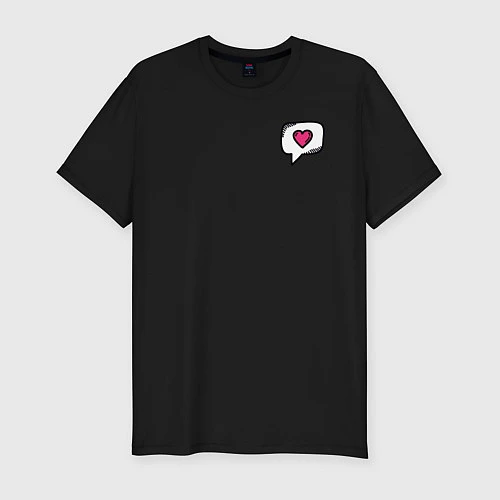 Мужская slim-футболка Сердце / Черный – фото 1