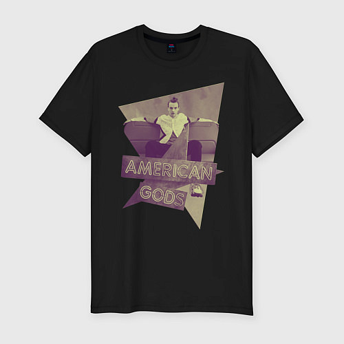 Мужская slim-футболка Техномальчик Американские Боги / Черный – фото 1