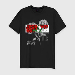 Мужская slim-футболка Обещанный Неверленд Цветы Вида