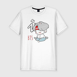 Футболка slim-fit BTS sleep, цвет: белый