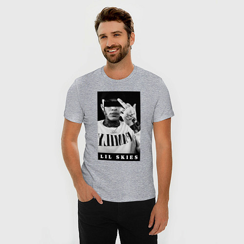 Мужская slim-футболка LIL SKIES Monochrome / Меланж – фото 3