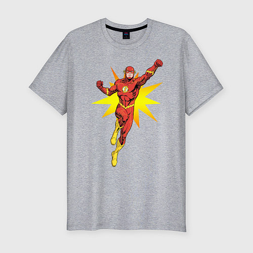 Мужская slim-футболка The Flash / Меланж – фото 1