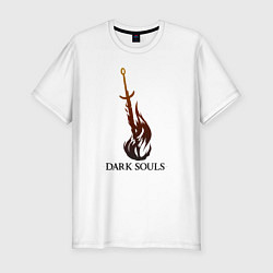 Футболка slim-fit Dark Souls - Bonfire, цвет: белый