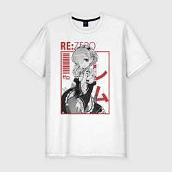 Футболка slim-fit Re:Zero Rem, цвет: белый