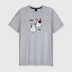 Футболка slim-fit Pop Cat, цвет: меланж