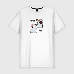 Мужская slim-футболка Pop Cat
