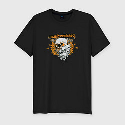 Футболка slim-fit Черепа, цвет: черный