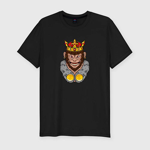 Мужская slim-футболка Monkey King / Черный – фото 1