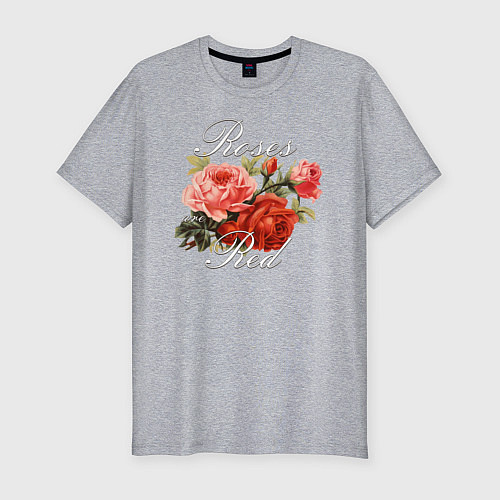 Мужская slim-футболка Roses are Red / Меланж – фото 1