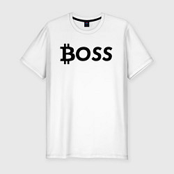 Футболка slim-fit БИТКОИН ДЕД BITCOIN BOSS, цвет: белый