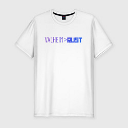 Мужская slim-футболка Valheim круче Rust
